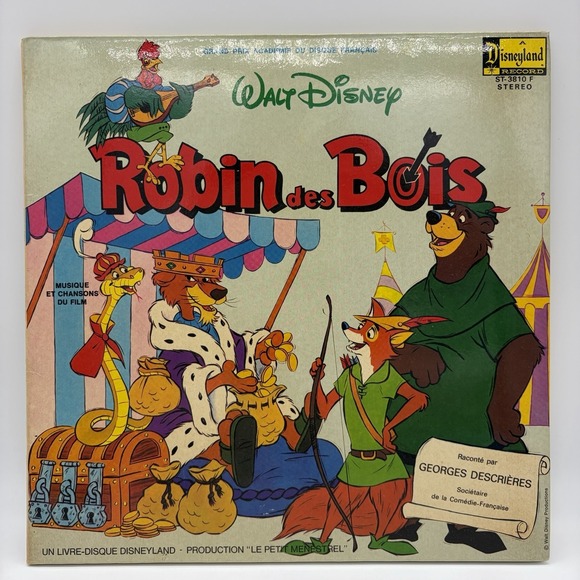 Walt Disney Other - Walt Disney Robin Des Bois LP 1974 French Disneyland Records ST-3810 F VG+
